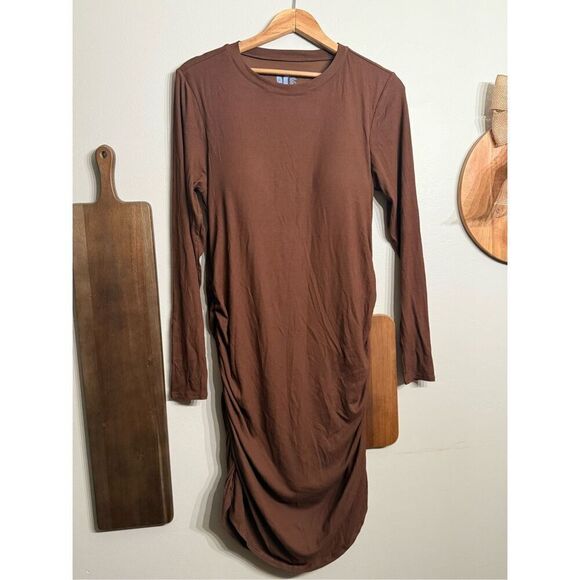 Shebird Womens Downtown Brown Ruched Built-In Bra Aspen Shapewear Dress Size 6 - Picture 1 of 5